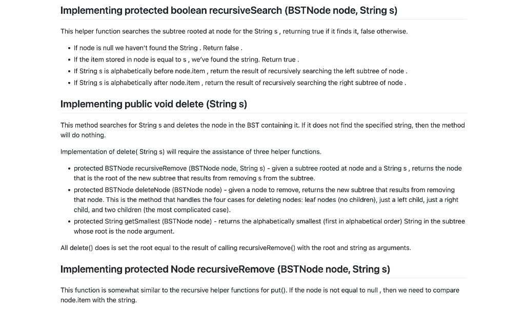 recursively. You will also be implementing tree traversals, which are different orders