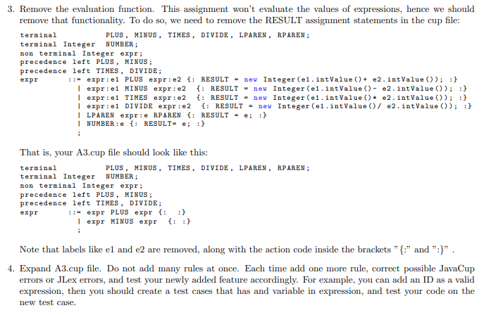 so that a parser for Tiny language can be generated. The parser