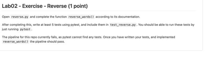  Labo2 - Exercise - Reverse (1 point) Open reverse.py and complete