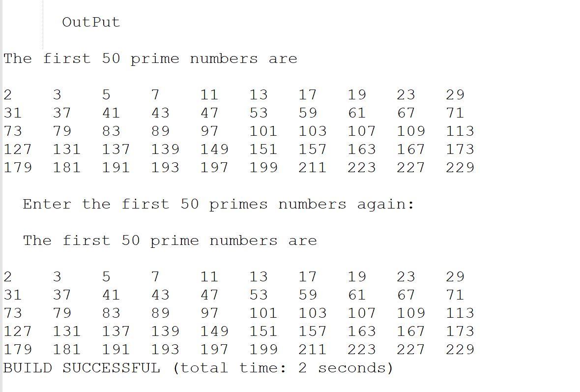 Java Program: display the prime numbers using class name "PrimeNumber", member variable