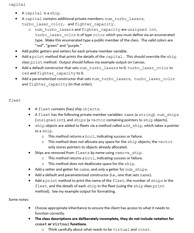 including small fighters (like X-wings) and large capital ships (like Star Destroyers).