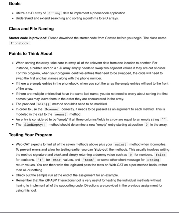 mentions checkstyle. Good luck. Overview of Assignment This program will implement a