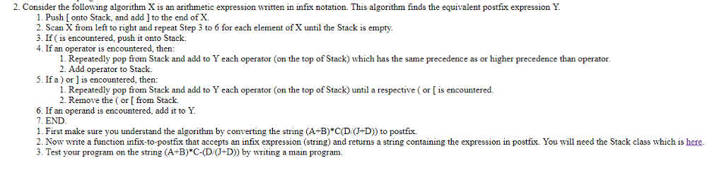 C++ -- Data Structures The stack class needed: #include #include using namespace