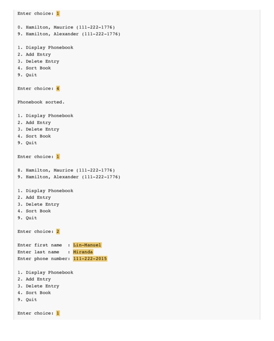 first names, the second column storing last names, and the third column