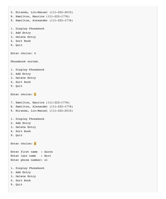 storing the phone number Here is an example of how the array