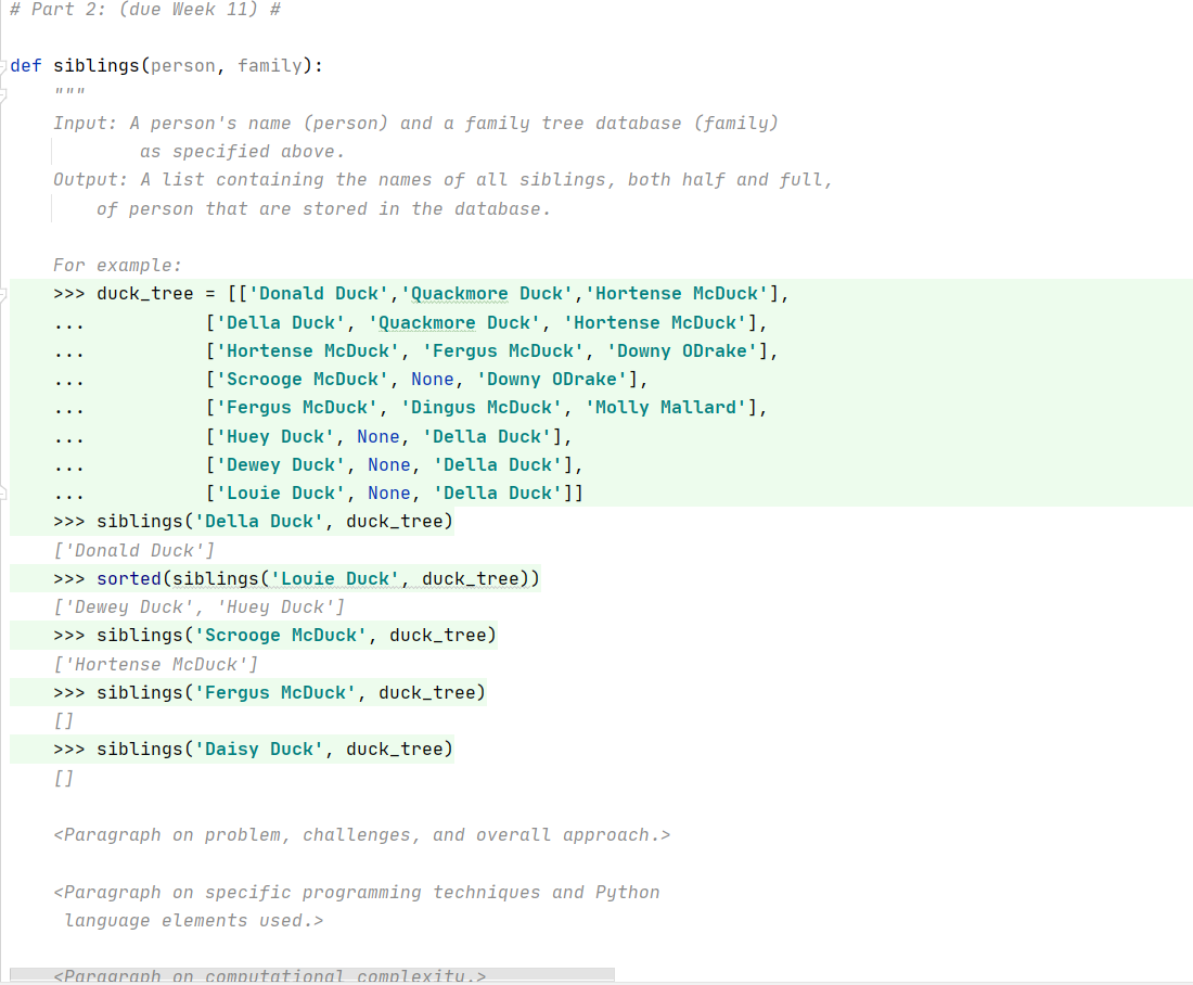 following specification. Input: A string containing a persons name, person, and a