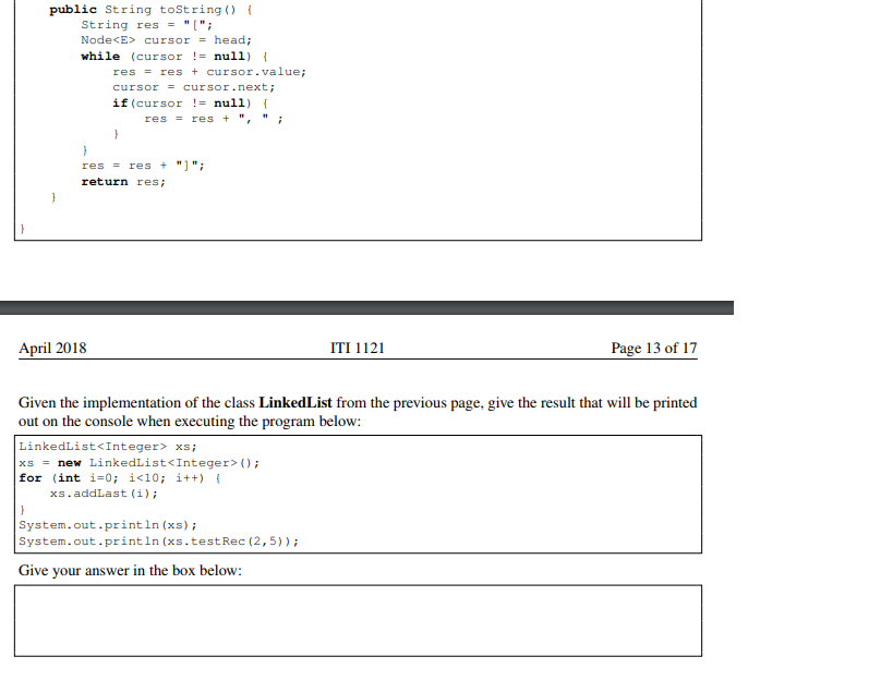 next page public class LinkedList[ private static class Node private T value