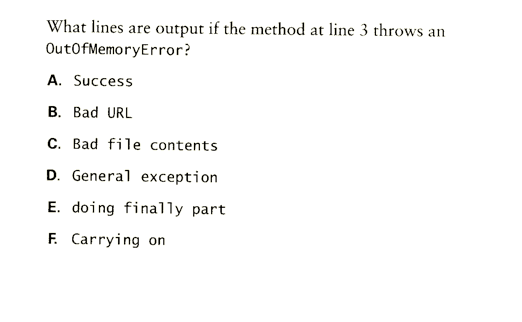 readobject(); in is an 0bjectInputStream 4. System. out.println("Success"); 5. 6. catch (Mal