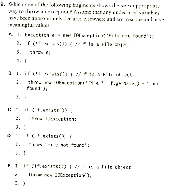 formed URLException e) 7. System.out.printlnC" Bad URL"); 8. 9. catch (StreamCorruptedException e)