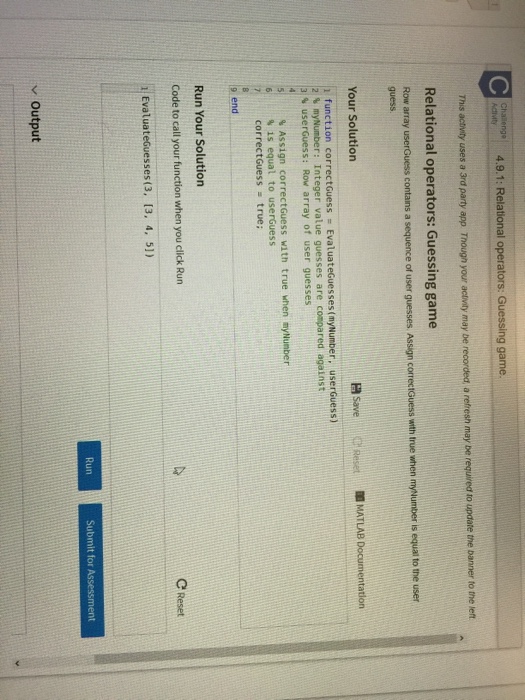  What is the code for this problem please Row array userGuess
