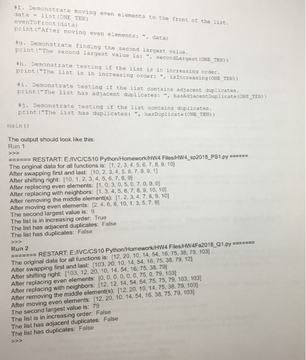professor devided each function to separate section.please do all of them in