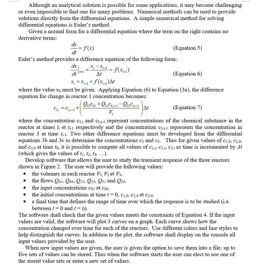 substance in the reactor when the concentration of an input flow is