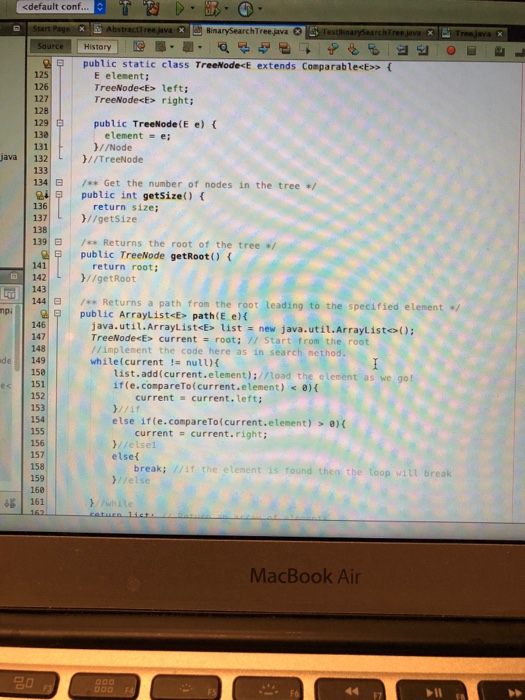 (root. right); //else //getNUnberorLeaves /* Returns an ArrayList containing all elements in