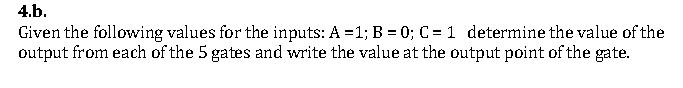  Given the following values for the inputs. A = 1: B