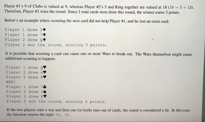 the function play.with scouts (), which takes two arguments, in this order: