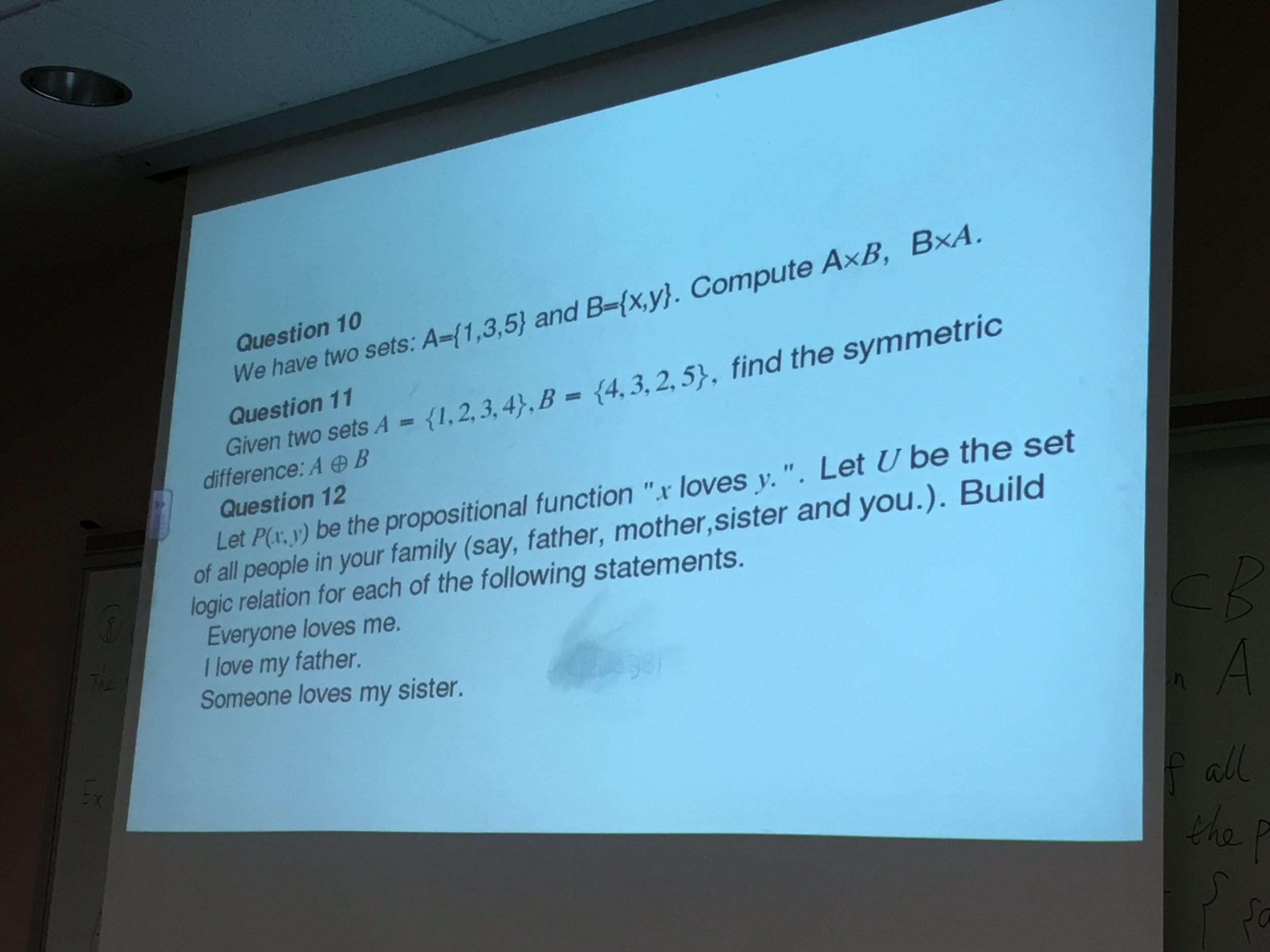 please answer these logic and algorithm questions.? We have two sets: A={1,3,5)