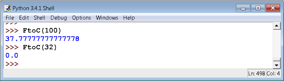 (Python) Write a function called FtoC that takes a single number argument