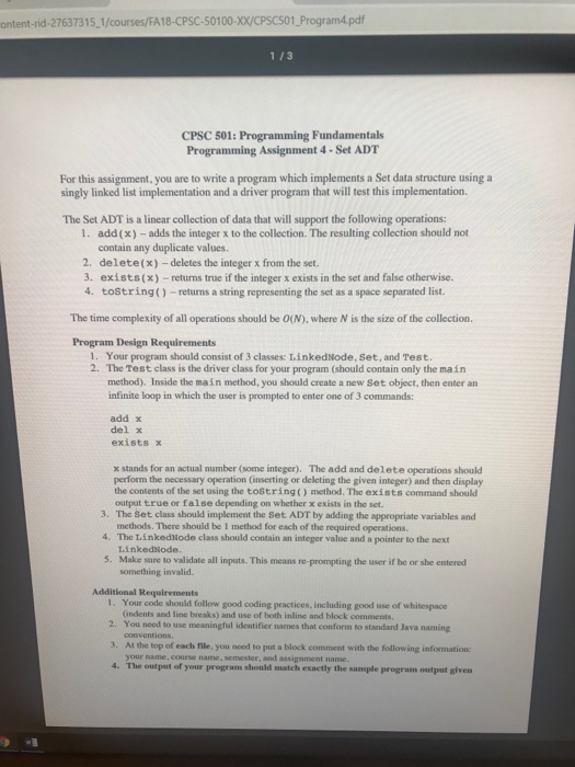 ontent-rid-27637315 1/courses/FA18-CPSC-50100-X/CPSC501 Program4.pdf 1/3 CPSC 501: Programming Fundamentals Programming Assignment 4-Set