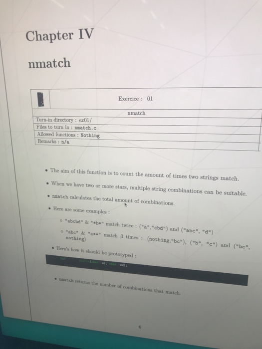 match(char ...) is for ex00 and the int nmatch(char......) is for ex01