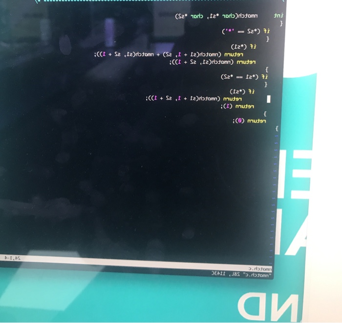 int ch(char s1, char s2) return (1); return (match(s1, ++s2)); else return