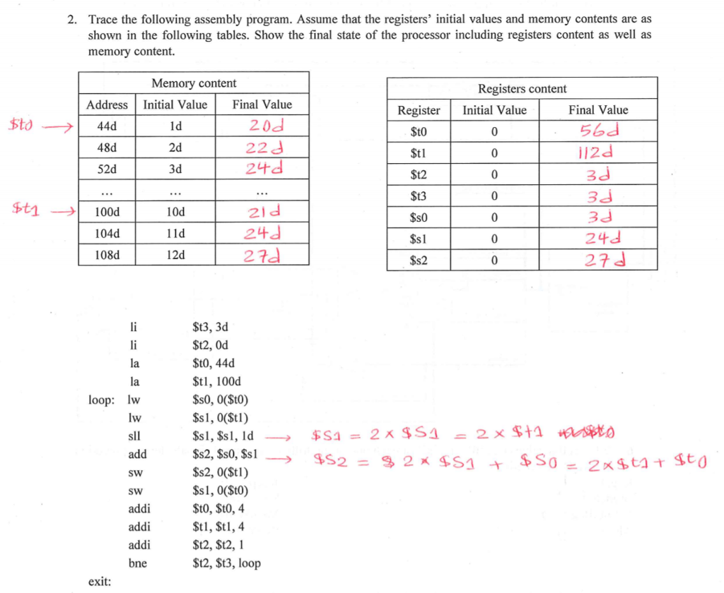  can anyone expalin this problem step by step please? 2. Trace