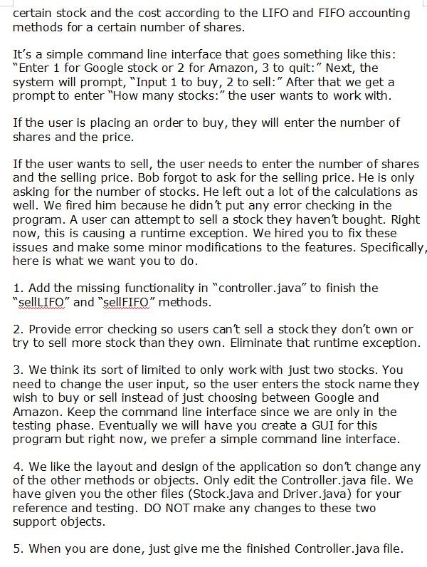 and this is our controller object. // The main functionality for buying