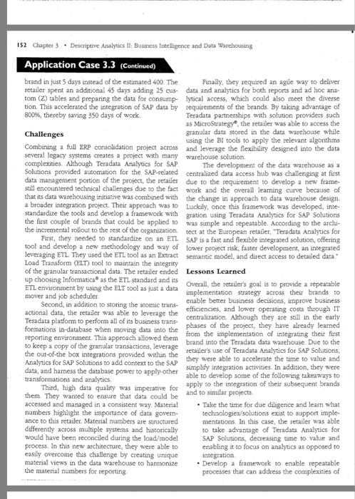 of Teradata Analytics for SAP Solutions Accelerates Big Data Delivery The company