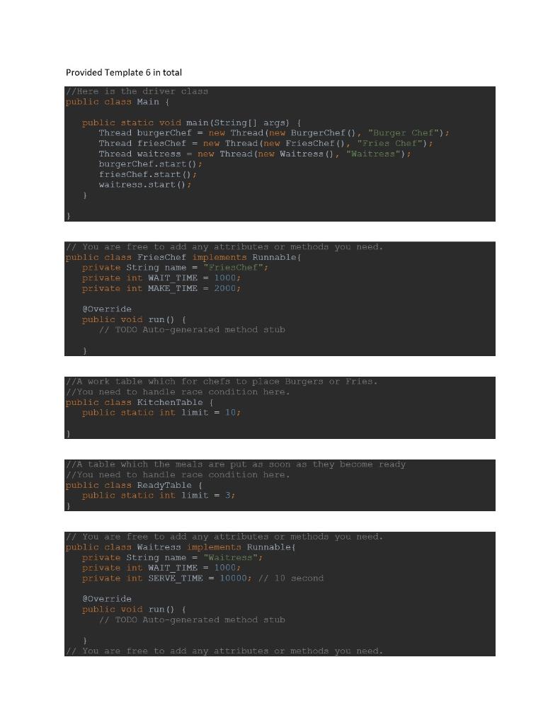 expected Question: Burgers and Fries (100 points) After the pandemic, you decide