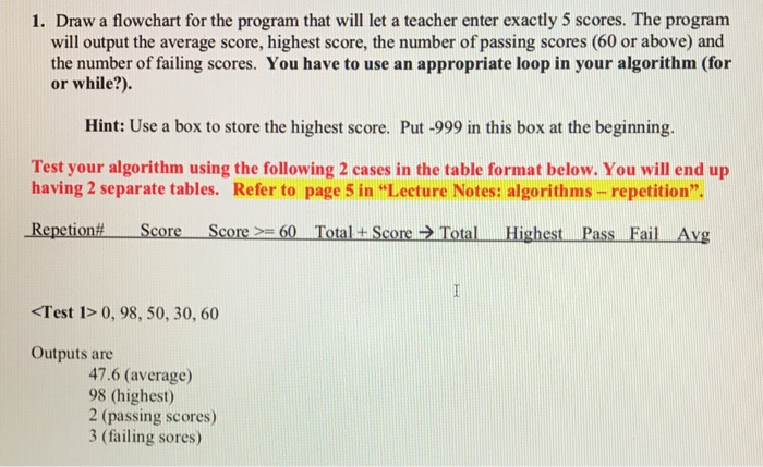  Flow chart please 1. Draw a flowchart for the program that