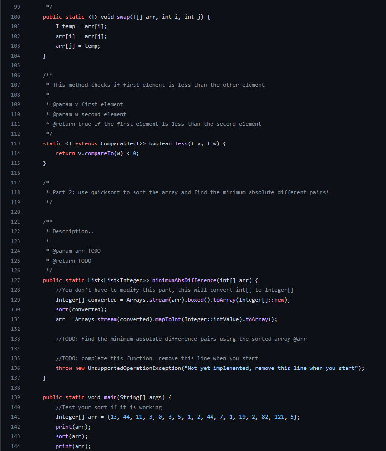 implementation grade(-37.5\%). You need to implement a custom sorting function that can