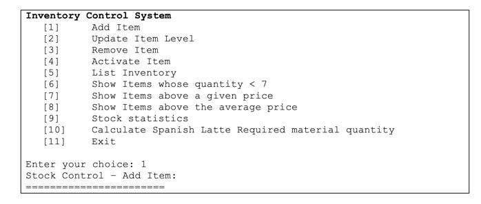 a K shop keeps an inventory of food and beverages raw material,