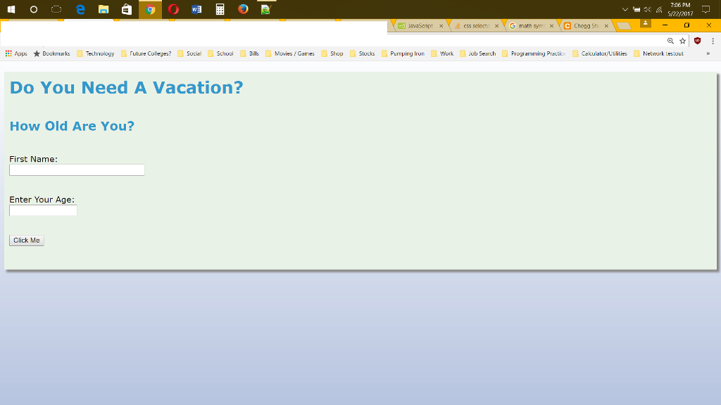 I am trying to add some function to script or html to