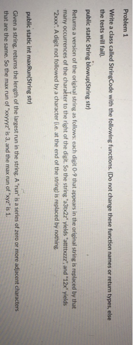  Write a class called StringCode with the following functions. (Do not