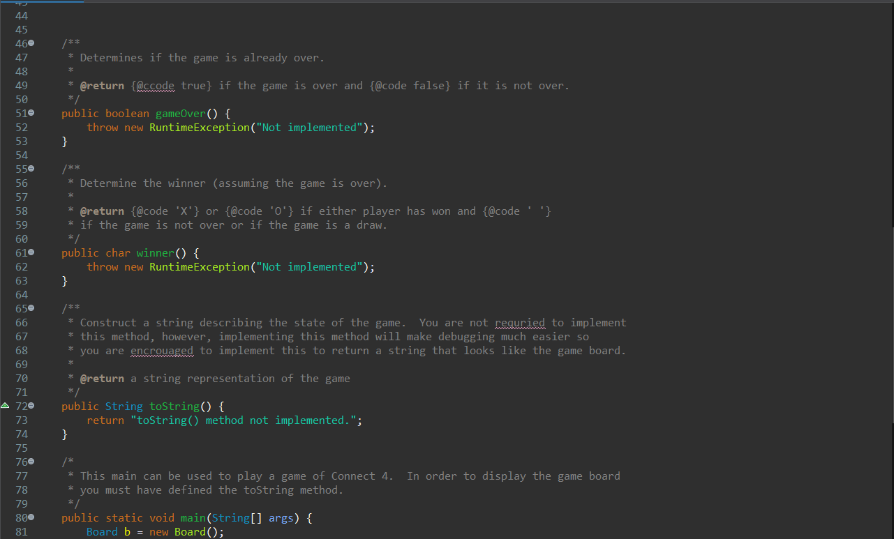 import anything other than what has been imported. 6 public class Board