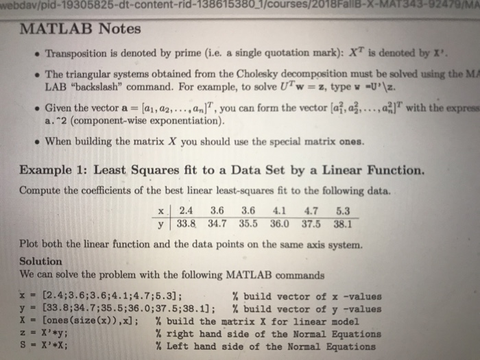  Requires MATLAB. Can anyone please help with the code for exercises