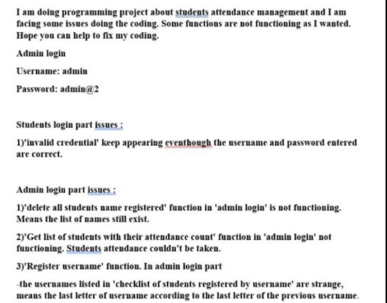  Here's the coding that need to be fixed : #include #include
