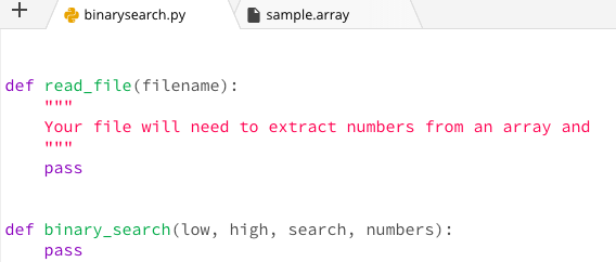 program that will find a number in an array using a binary