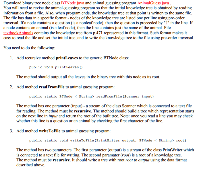  ******************************************************************************************************************************************************************************************************** public class BTNode { // Invariant of the BTNode class: