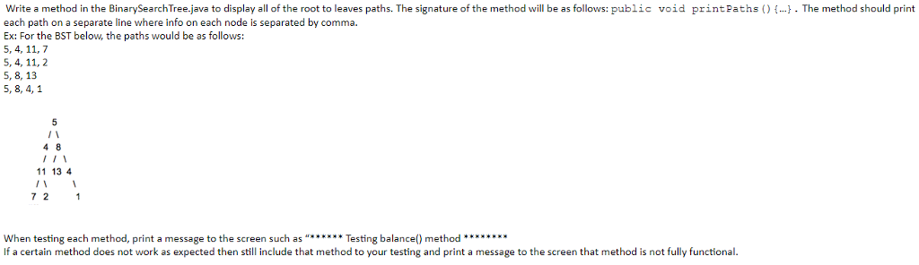 Write a method in the BinarySearchTree java to display all of
