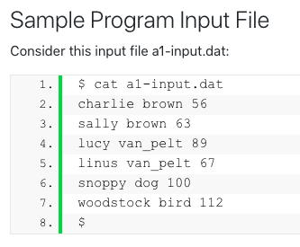 that reads in score records from standard input and outputs such to