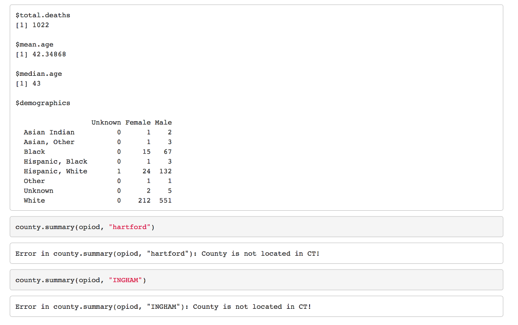 arguments: df and county. The opiod data frame will be passed to