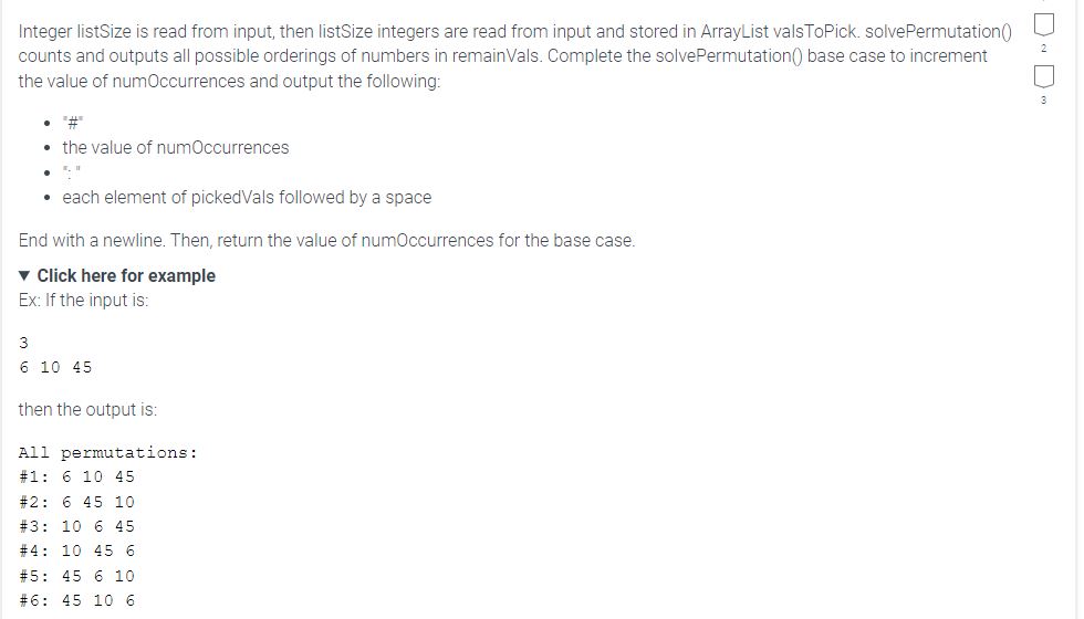  Integer listSize is read from input, then listSize integers are read