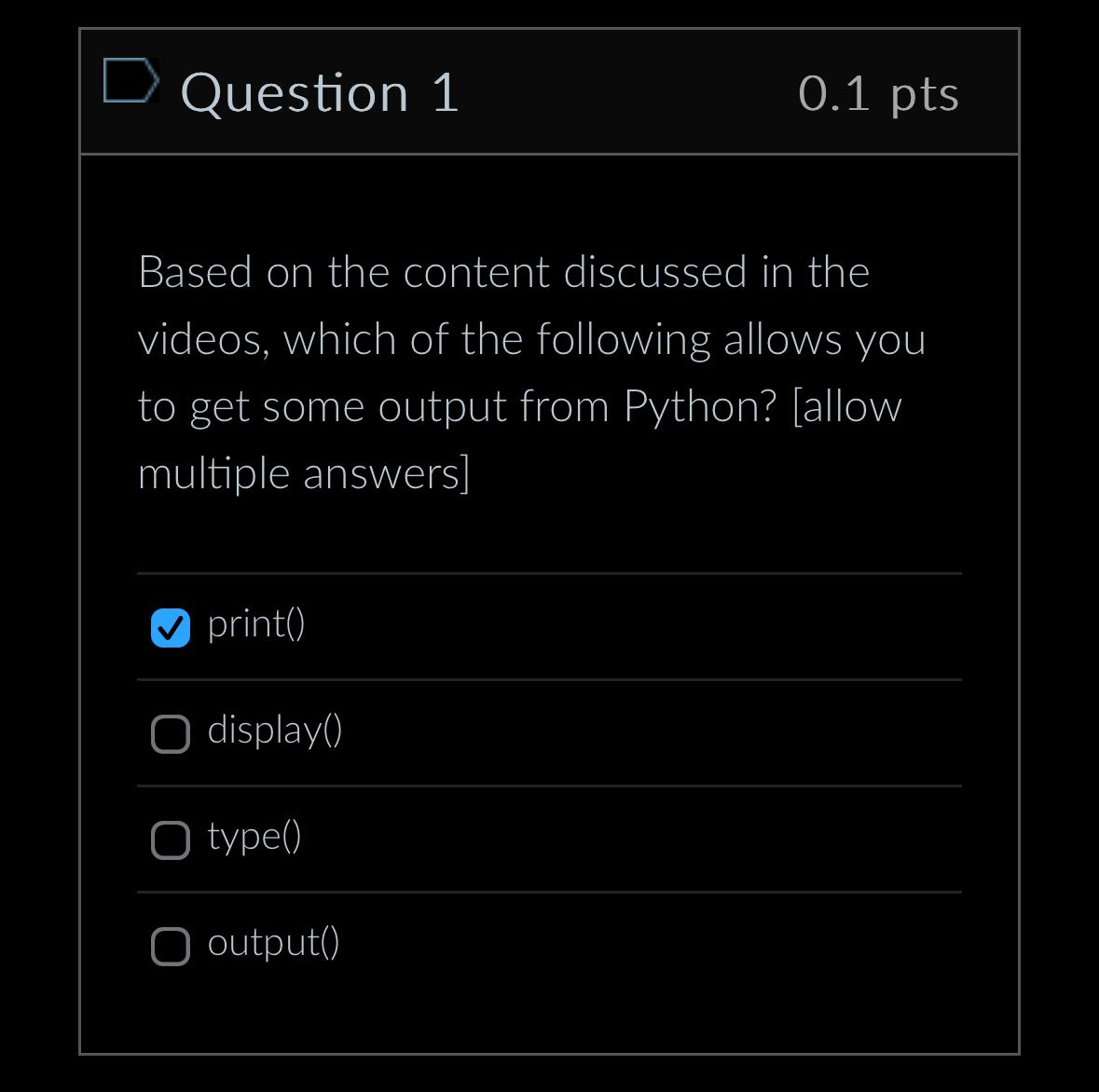  Question 1 0.1pts Based on the content discussed in the videos,
