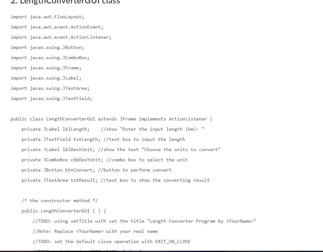 the user can select the target unit from a combobox to convert