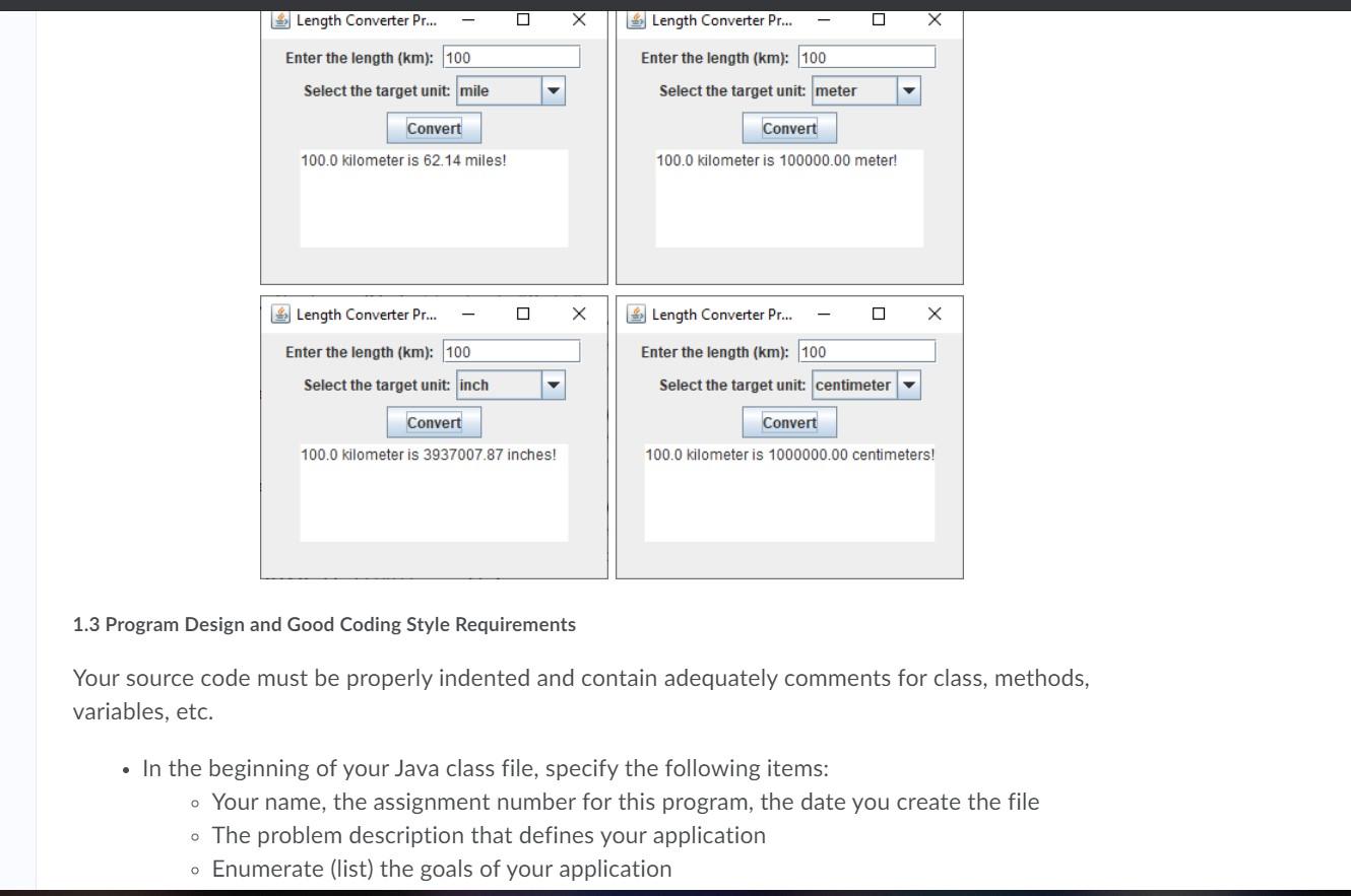 comment: 1. UnitConverter class /** * Class Name: Unit Converter Purpose: To