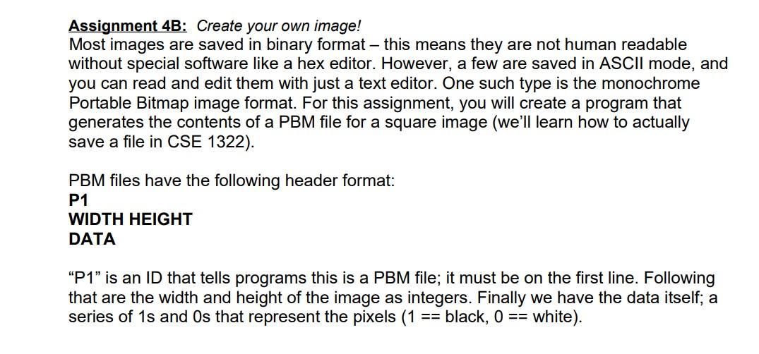 JAVA Assignment 4B: Create your own image! Most images are saved in