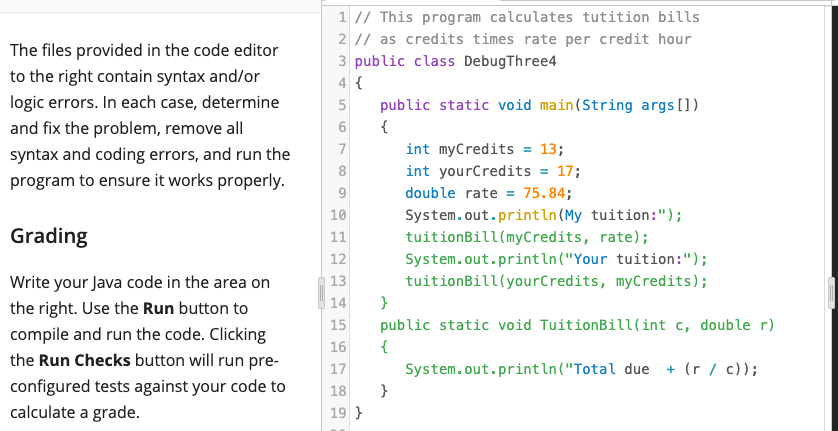  The files provided in the code editor to the right contain