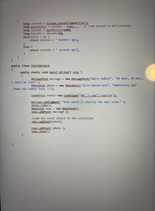 Post Photo Post message filename caption 3 public class EventPost extends post