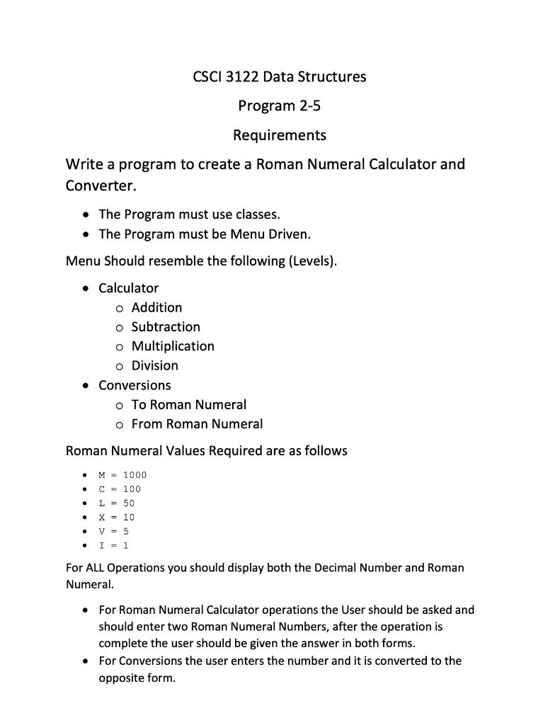 JGRASP PORGRAM LANGUAGE CSCI 3122 Data Structures Program 2-5 Requirements Write a