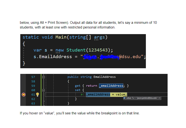 Part 2 (20 points): Write a C#.NET Framework Console Application to demonstrate